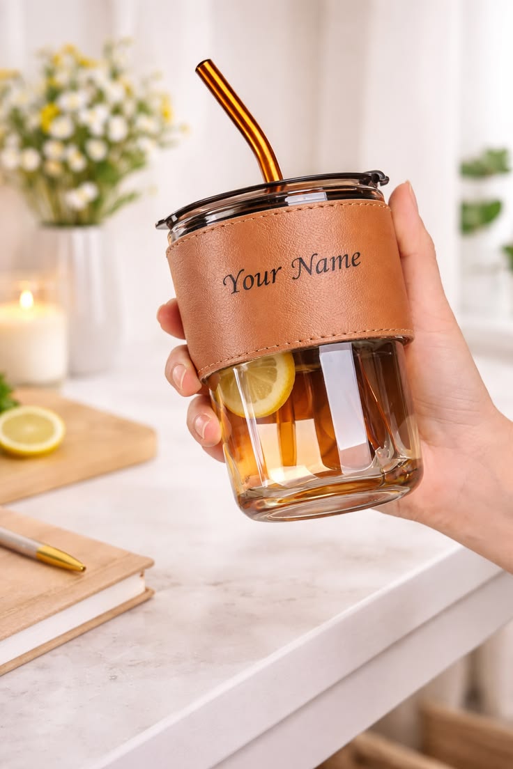 Glass Straw Mug